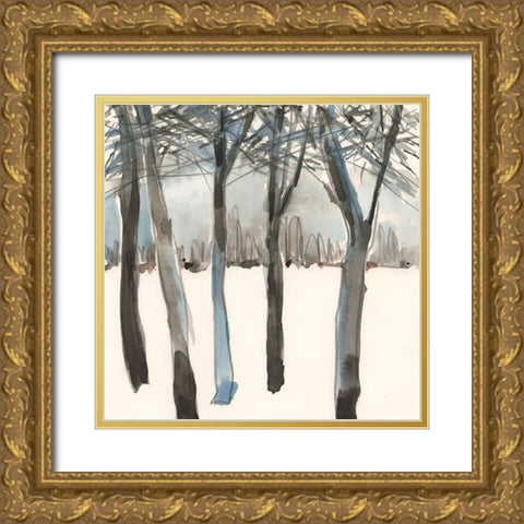 Winter Treeline I Gold Ornate Wood Framed Art Print with Double Matting by Dixon, Samuel