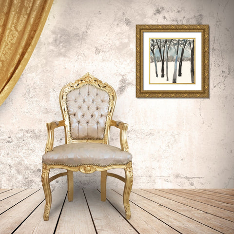 Winter Treeline II Gold Ornate Wood Framed Art Print with Double Matting by Dixon, Samuel