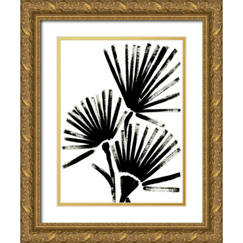 Fan Brush I Gold Ornate Wood Framed Art Print with Double Matting by Vess, June Erica