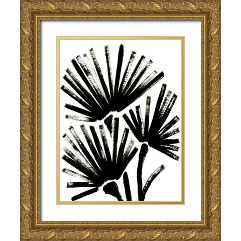 Fan Brush II Gold Ornate Wood Framed Art Print with Double Matting by Vess, June Erica