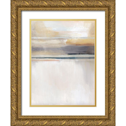 Sandy Coast II Gold Ornate Wood Framed Art Print with Double Matting by Evans, Brittany