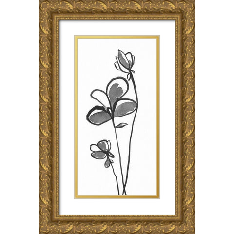 Uncomplicated Stems II Gold Ornate Wood Framed Art Print with Double Matting by Moore, Regina