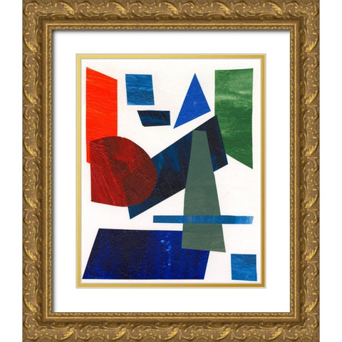 Colorful Shapes III Gold Ornate Wood Framed Art Print with Double Matting by Moore, Regina