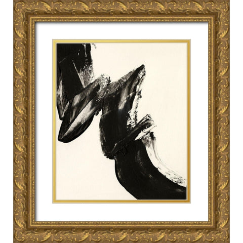Black Expression II Gold Ornate Wood Framed Art Print with Double Matting by Moore, Regina