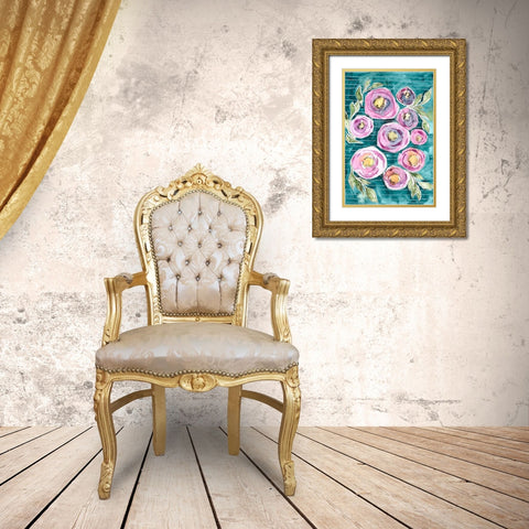 Floral Radiance II Gold Ornate Wood Framed Art Print with Double Matting by Moore, Regina