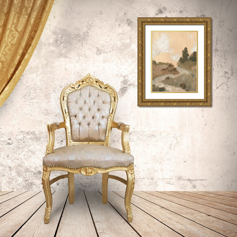 Hillside Walking Path I Gold Ornate Wood Framed Art Print with Double Matting by Green, Jacob