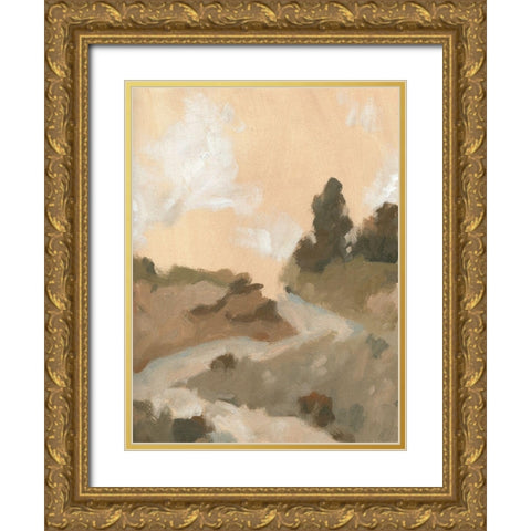 Hillside Walking Path I Gold Ornate Wood Framed Art Print with Double Matting by Green, Jacob