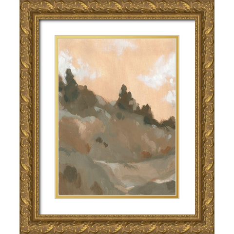 Hillside Walking Path II Gold Ornate Wood Framed Art Print with Double Matting by Green, Jacob