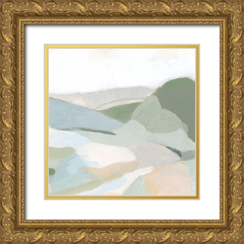 Tonal Vista IV Gold Ornate Wood Framed Art Print with Double Matting by Vess, June Erica
