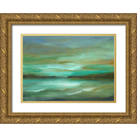 Hidden Cove Gold Ornate Wood Framed Art Print with Double Matting by Finch, Sheila