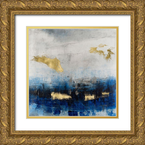 Electric Blue I Gold Ornate Wood Framed Art Print with Double Matting by OToole, Tim