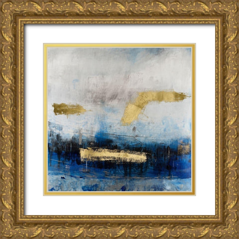 Electric Blue II Gold Ornate Wood Framed Art Print with Double Matting by OToole, Tim