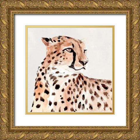 Saharan Cheetah I Gold Ornate Wood Framed Art Print with Double Matting by Warren, Annie