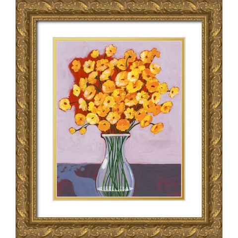 Daisy Bouquet I Gold Ornate Wood Framed Art Print with Double Matting by Popp, Grace