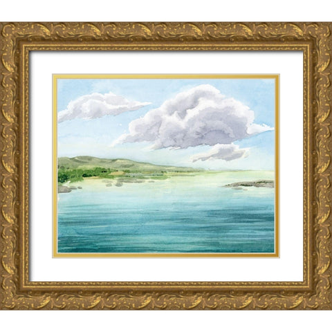 Clear Lagoon II Gold Ornate Wood Framed Art Print with Double Matting by Popp, Grace