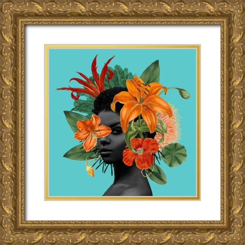 Tangerine Tropics II Gold Ornate Wood Framed Art Print with Double Matting by Popp, Grace