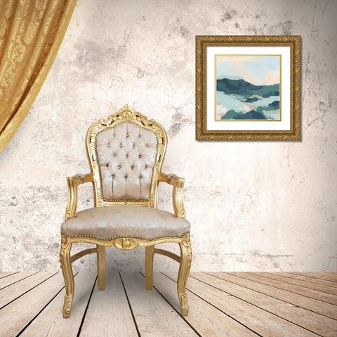 Sea Glass Valley I Gold Ornate Wood Framed Art Print with Double Matting by Vess, June Erica