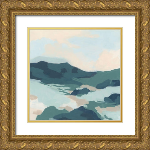 Sea Glass Valley I Gold Ornate Wood Framed Art Print with Double Matting by Vess, June Erica