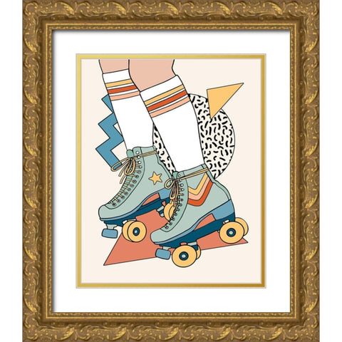 Let it Roll I Gold Ornate Wood Framed Art Print with Double Matting by Barnes, Victoria