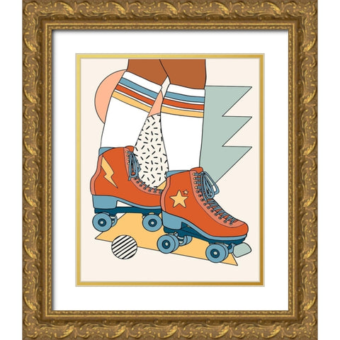 Let it Roll II Gold Ornate Wood Framed Art Print with Double Matting by Barnes, Victoria