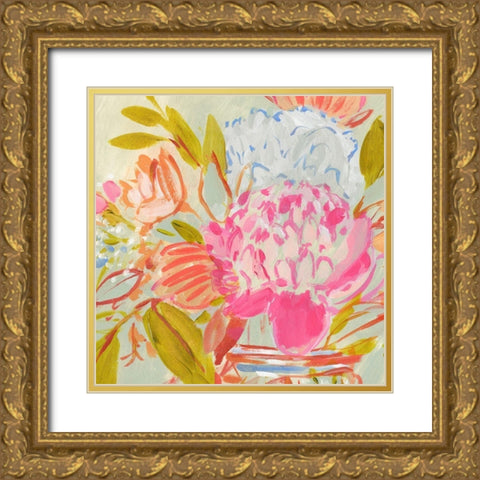 Bright Florist IV Gold Ornate Wood Framed Art Print with Double Matting by Warren, Annie