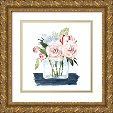 Loose Watercolor Bouquet II Gold Ornate Wood Framed Art Print with Double Matting by Popp, Grace