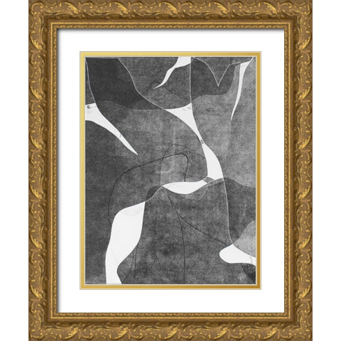 Night Bloom III Gold Ornate Wood Framed Art Print with Double Matting by Delamater, Rob