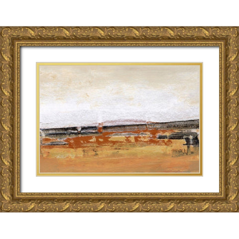 Bridges Ochre III Gold Ornate Wood Framed Art Print with Double Matting by Gordon, Sharon