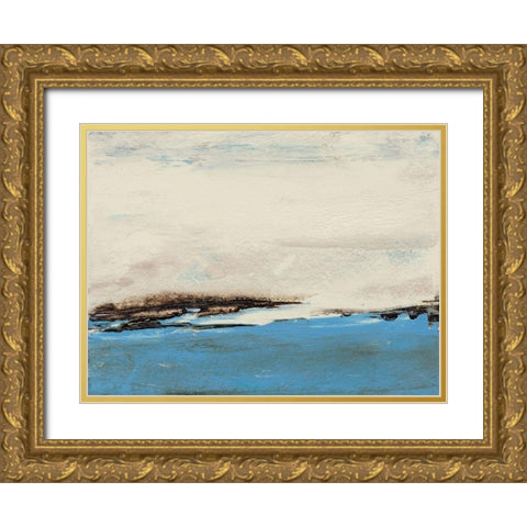 Bridges Cyan II Gold Ornate Wood Framed Art Print with Double Matting by Gordon, Sharon