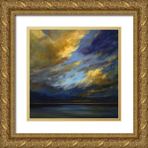 Golden Winds Gold Ornate Wood Framed Art Print with Double Matting by Finch, Sheila