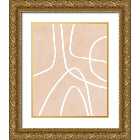 Clean Contour I Gold Ornate Wood Framed Art Print with Double Matting by Vess, June Erica