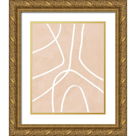 Clean Contour III Gold Ornate Wood Framed Art Print with Double Matting by Vess, June Erica