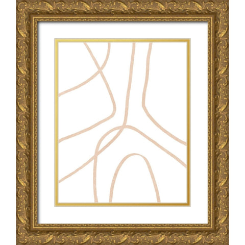 Clean Contour IV Gold Ornate Wood Framed Art Print with Double Matting by Vess, June Erica