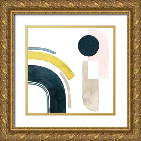 Shapely Minimum III Gold Ornate Wood Framed Art Print with Double Matting by Popp, Grace