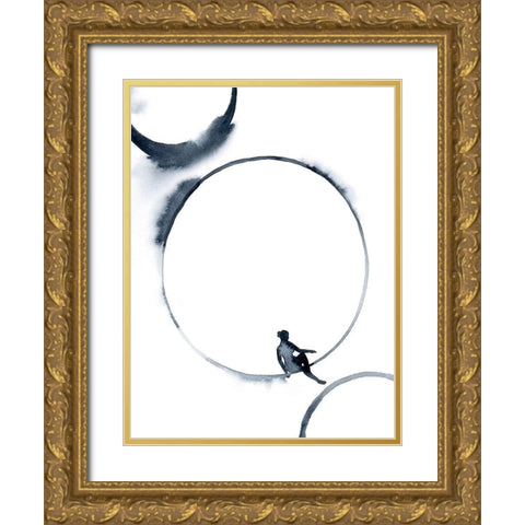 Woman in the Moon I Gold Ornate Wood Framed Art Print with Double Matting by Popp, Grace