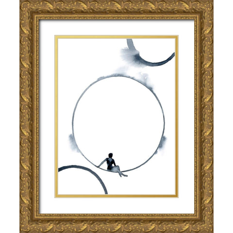 Woman in the Moon II Gold Ornate Wood Framed Art Print with Double Matting by Popp, Grace