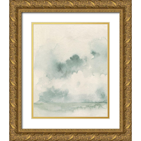Ocean Impression I Gold Ornate Wood Framed Art Print with Double Matting by Caroline, Emma