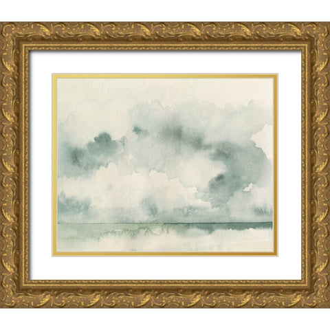 Ocean Impression III Gold Ornate Wood Framed Art Print with Double Matting by Caroline, Emma