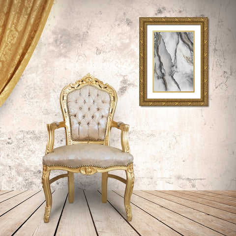 Abstract Ink Fantasy I Gold Ornate Wood Framed Art Print with Double Matting by Haase, Andrea