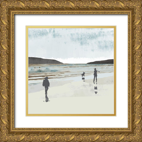 Beach Walking I Gold Ornate Wood Framed Art Print with Double Matting by Kouta, Flora