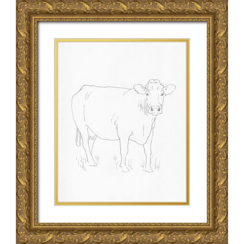 Limousin Cattle III Gold Ornate Wood Framed Art Print with Double Matting by Green, Jacob