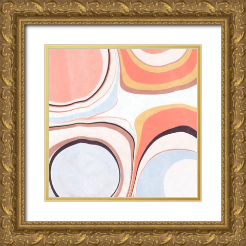 Fluid Rings II Gold Ornate Wood Framed Art Print with Double Matting by Warren, Annie