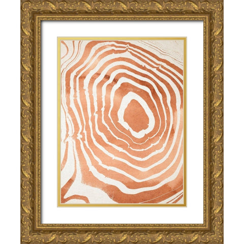 Wood Grain Suminagashi III Gold Ornate Wood Framed Art Print with Double Matting by Warren, Annie