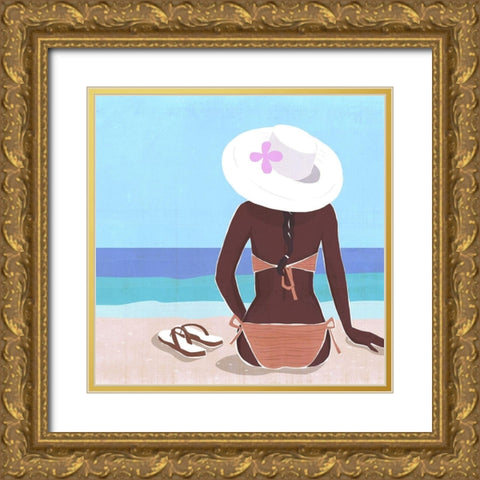 Ocean Gaze II Gold Ornate Wood Framed Art Print with Double Matting by Warren, Annie