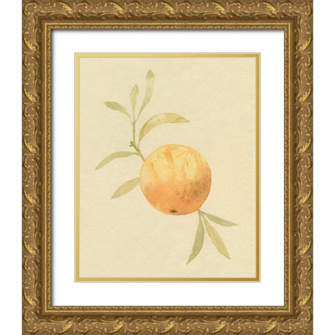 Dappled Oranges IV Gold Ornate Wood Framed Art Print with Double Matting by Caroline, Emma