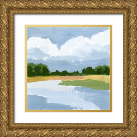 Lakeside Study III Gold Ornate Wood Framed Art Print with Double Matting by Barnes, Victoria