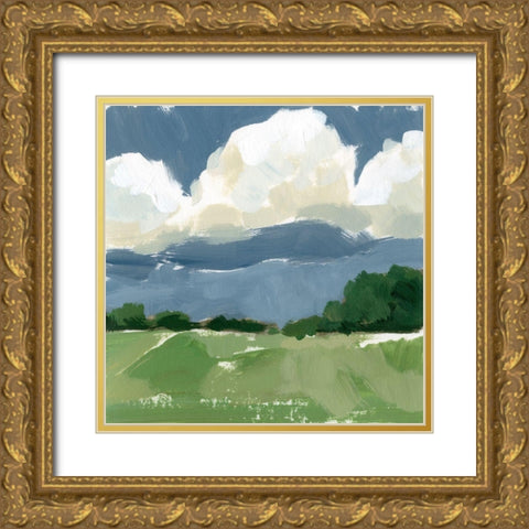 Spring Meadow Study I Gold Ornate Wood Framed Art Print with Double Matting by Barnes, Victoria