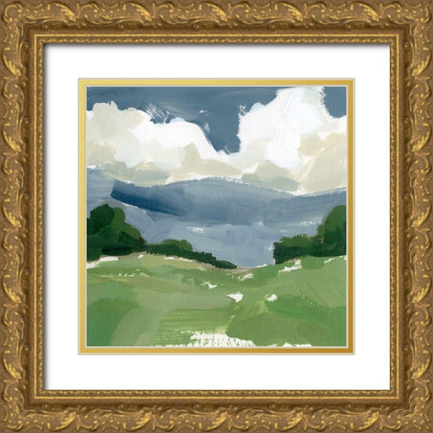 Spring Meadow Study III Gold Ornate Wood Framed Art Print with Double Matting by Barnes, Victoria