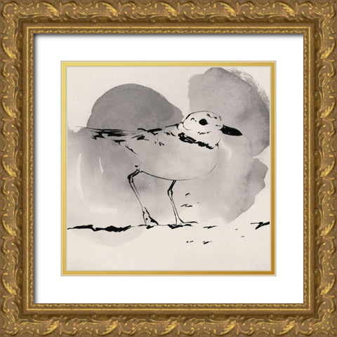 Inky Plover I Gold Ornate Wood Framed Art Print with Double Matting by Green, Jacob
