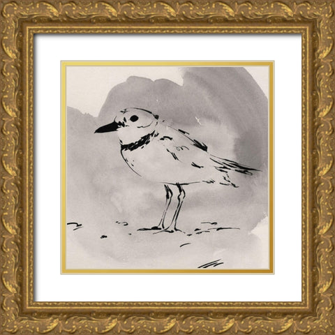 Inky Plover II Gold Ornate Wood Framed Art Print with Double Matting by Green, Jacob